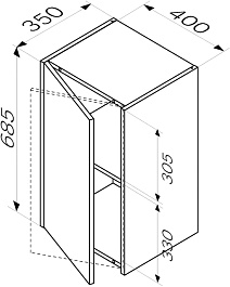Am.Pm Навесной шкаф Func 40x70 белый глянцевый – фотография-6
