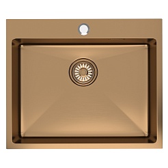 Mixline Мойка настольный монтаж 60/50 (3,0) выпуск 3 1/2 бронза – фотография-2