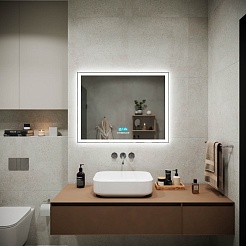 Sancos Зеркало City 2.0 90x70 с подсветкой и часами – фотография-5