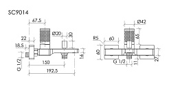 BelBagno Смеситель для ванны и душа Nexus брашированное золото PVD покрытие SC9014BG – фотография-2