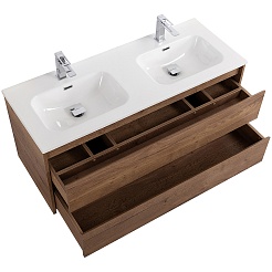 BelBagno Тумба под раковину Kraft 120 подвесная Rovere Tabacco двойная раковина – фотография-5