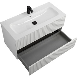 Cezares Тумба под раковину Duet-N 100 подвесная Bianco Lucido – фотография-2