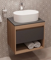 Teymi Тумба с раковиной Ritta 55 дуб эврика/графит матовый подвесная T60523 раковина T50606