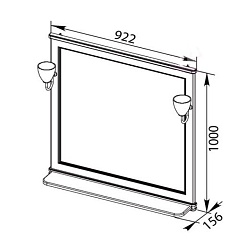Aquanet Зеркало Валенса 90 белый краколет/золото (182651) – фотография-5
