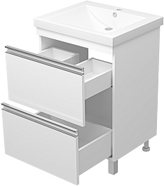 Misty Тумба с раковиной Ингрид 60 белая – фотография-3