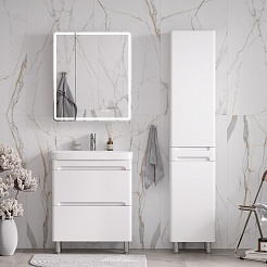 Equil Тумба с раковиной Nice 80 2 ящика напольная белая – фотография-5