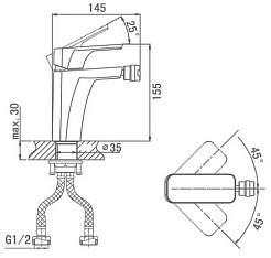 D&K Смеситель "Berlin Kunste DA1432213" оранжевый для биде – фотография-3