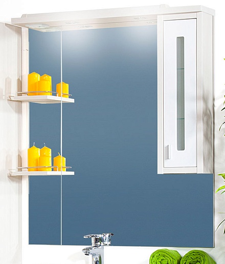 Бриклаер Зеркальный шкаф Бали 90 R светлая лиственница – фото-1