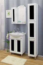 Sanflor Мебель для ванной Валлетта 60 L черное стекло – фотография-4