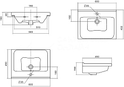 Equil Тумба под раковину Lago 60 2 ящика подвесная белая/дерево – фотография-6