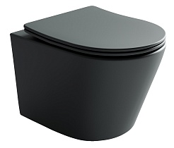 Ceramicanova Подвесной унитаз Balearica Rimless CN6000MDH тёмный антрацит матовый – фотография-1