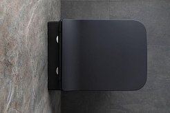 Allen Brau Унитаз подвесной Liberty 4.33007.31 чёрный матовый с крышкой 4.33008.31 – фотография-16