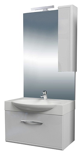  Зеркальный шкаф "Solo-III 65" белый – картинка-3