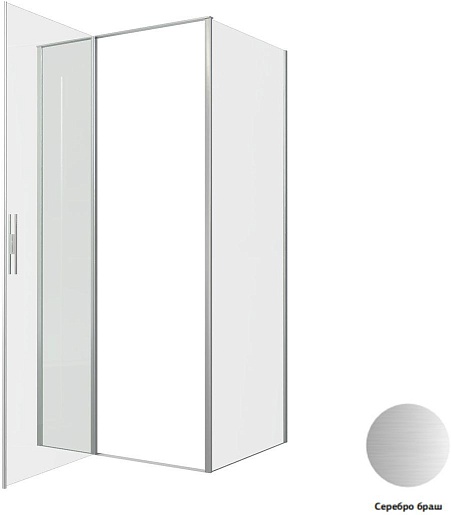 Allen Brau Душевой уголок Priority 100x90 3.31029.BA/3.31044.BA серебро браш – фотография-4