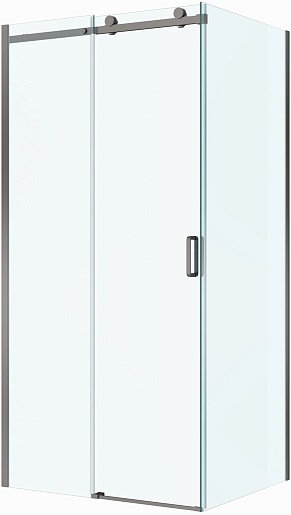BelBagno Душевой уголок Soft Close-2 SOFT_CLOSE-2-AH-1-110/100-C-GM 110x100 профиль оружейная сталь стекло прозрачное – фото-1