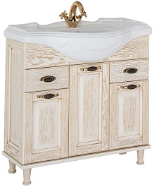 Aquanet Тумба с раковиной Тесса 85 жасмин/золото – фотография-1