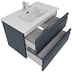 Aquatek Тумба с раковиной Вега 80 подвесная матовая серая – фотография-8
