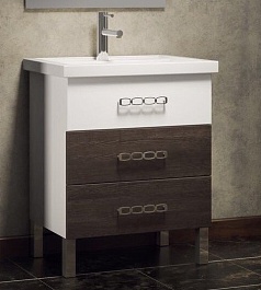  Тумба под раковину Боско 60 белый/винтаж (тёмный) – фотография-1