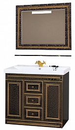 Misty Мебель для ванной Fresko 105 черная краколет – фотография-1