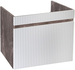 Runo Тумба под раковину Модена 75 подвесная белая/железный камень – фотография-1