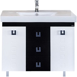 Misty Тумба с раковиной Эллада 100 черно-белая – фотография-1