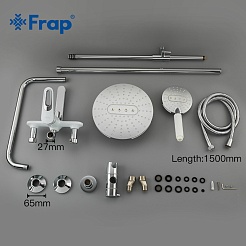 Frap Душевая стойка H49 F2449 хром/белая – фотография-3