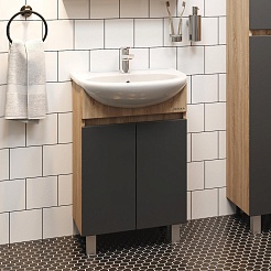 Onika Тумба под раковину Милтон 55 серая/дуб сонома – фотография-2