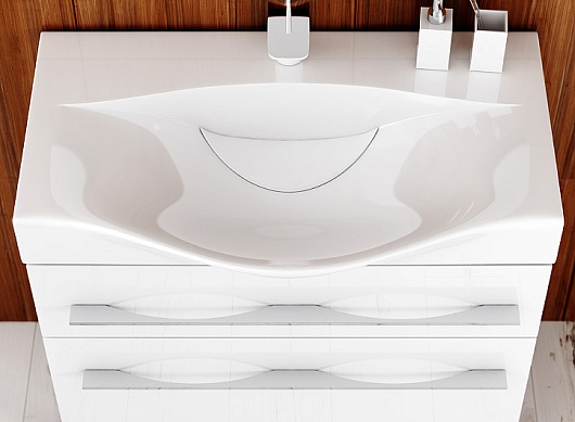 Aqwella Тумба с раковиной Милан 80 подвесная, с ящиками – фотография-6