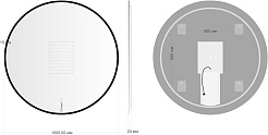Aquanet Зеркало Контур 100x100 Led TX с подсветкой и антизапотеванием черное – фотография-3