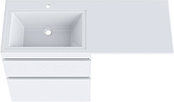 Vivon Тумба под раковину под стиральную машину Donna 130 напольная белый глянец эмаль – фотография-3