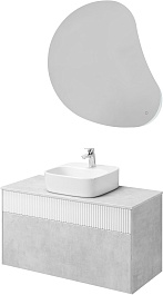 Акватон Мебель для ванной Марбл 100 Одри Soft подвесная слэйт/белая матовая – фотография-1