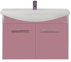 Misty Тумба с раковиной Джулия 85 подвесная розовая – фотография-1