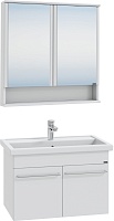 СанТа Мебель для ванной Вегас 80 подвесная с зеркальным шкафом Вегас 80 белая
