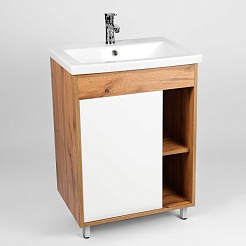 Viant Тумба под раковину Бостон 50 белая/дуб вотан – фотография-3