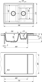 Dr. Gans Мойка кухонная Астра 760 К базальт – фотография-4