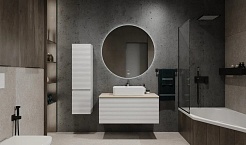 Jorno Тумба с раковиной Cossety 100 подвесная белый/дуб Мавелла голд – фотография-2