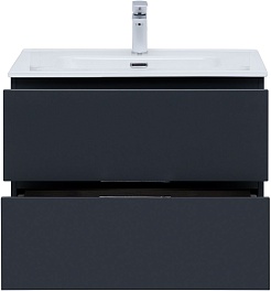Aquanet Тумба под раковину Алвита New 70 2 ящика подвесная антрацит матовая – фотография-4