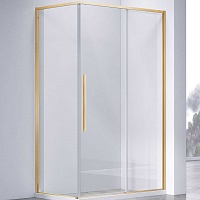 Vincea Душевой уголок Slim-N 140x80 VSR-4SN8014CLG профиль брашированное золото стекло прозрачное