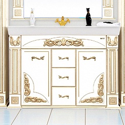 Misty Мебель для ванной Барокко 120 3 ящика, белая патина – фотография-4