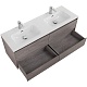 BelBagno Тумба с раковиной Kraft 120 подвесная 4 ящика Cemento Grigio двойная раковина – фотография-22