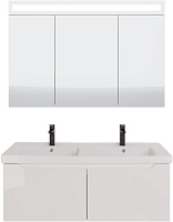 Dreja Мебель для ванной W 125 с зеркальным шкафом подвесная белая