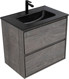 Aquanet Тумба под раковину Милан 70 подвесная дуб рошелье – фотография-7