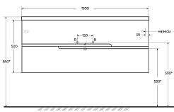 Cezares Тумба с раковиной Duet-N 120 подвесная CZR-8073-120 Bianco Opaco – фотография-10