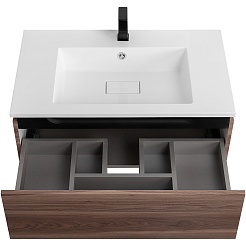 Cezares Тумба с раковиной Slider 80 с 2 ящиками дымчатый орех – фотография-17