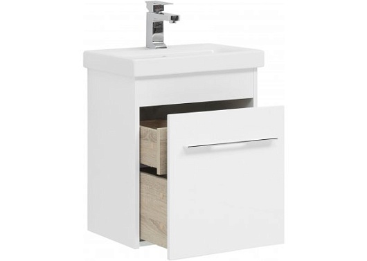 Aquanet Тумба с раковиной Августа 50 Moduo Slim белая – картинка-5