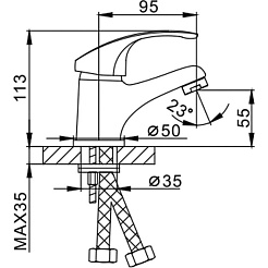 Frap Смеситель для раковины H36 F1036 хром – фотография-3