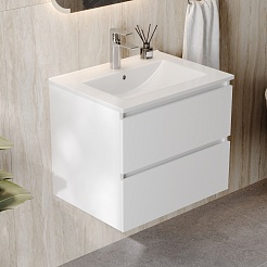 Teymi Тумба под раковину Laina 60 подвесная белая матовая – фотография-5