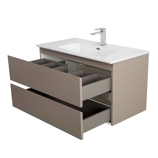 BelBagno Тумба под раковину Kraft 100 подвесная Бежевый матовый – картинка-9