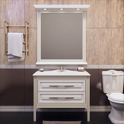 Opadiris Зеркало для ванной Корлеоне 80 слоновая кость с патиной – фотография-3