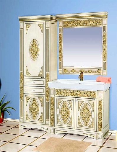 Misty Мебель для ванной Беатрис 80 бежевая патина – картинка-5